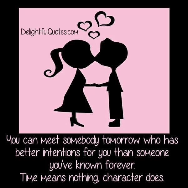 You can meet somebody tomorrow