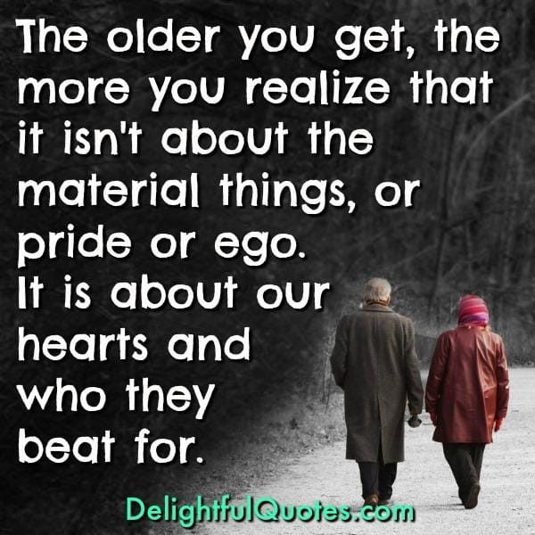 It isn't about the material things, pride or ego