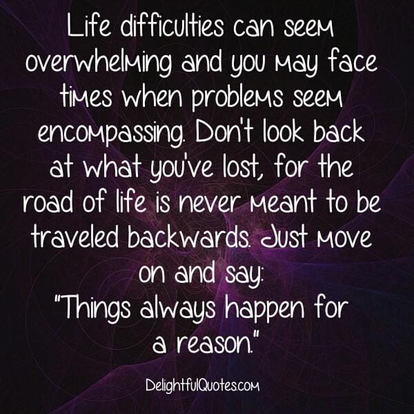 Don't look back at what you've lost