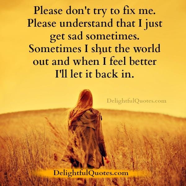 Please don't try to fix me
