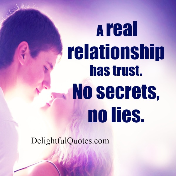 A real relationship has trust