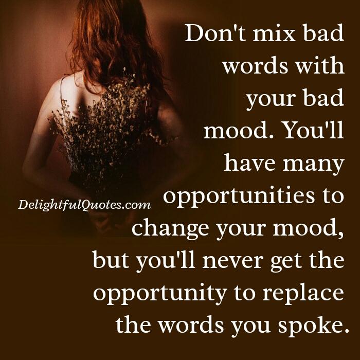 You will never get chance to replace the words you spoke