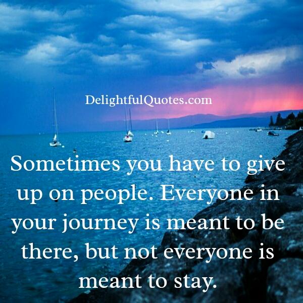 Sometimes you have to give up on people - Delightful Quotes