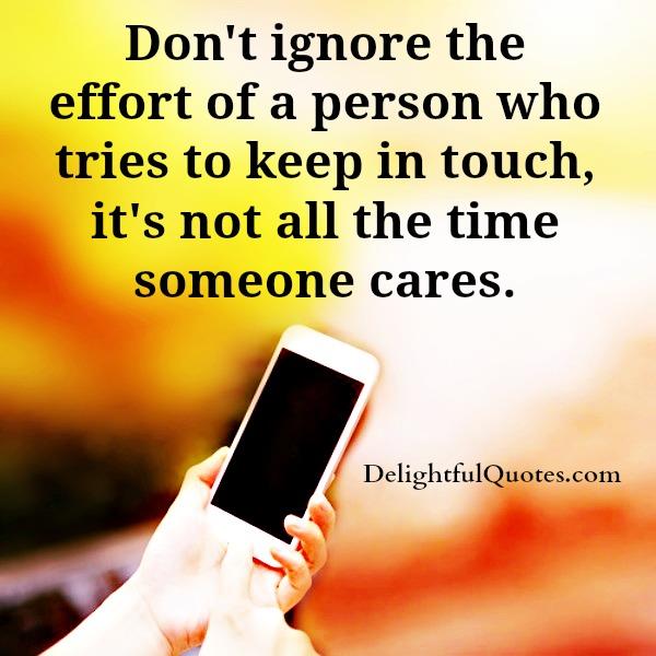 A person who tries to keep in touch